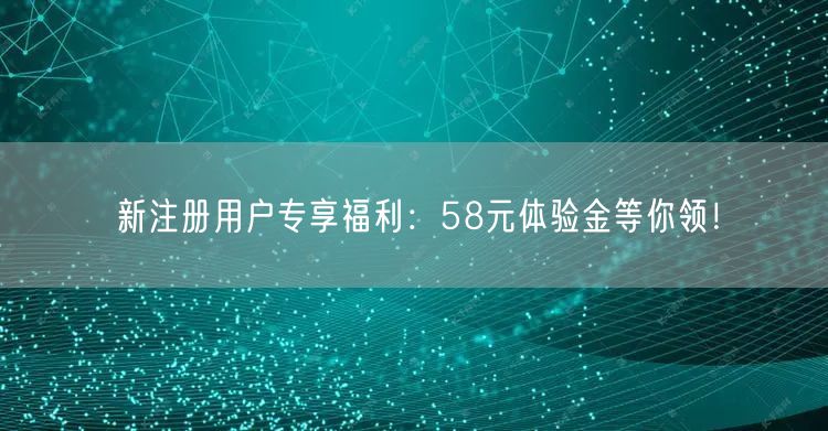 新注册用户专享福利：58元体验金等你领！