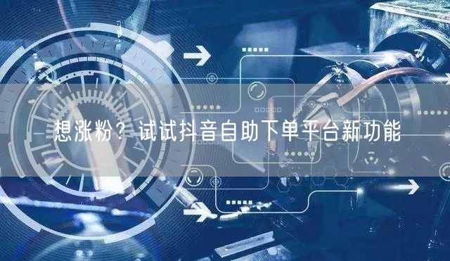 想涨粉？试试抖音自助下单平台新功能